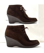Banana Republic Wedge Heel Lace-Up Booties Brown Suede Leather - Women&#39;s... - €32,69 EUR