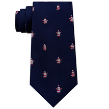 TOMMY HILFIGER Navy Blue Santa Claus Club Christmas Silk Twill Classic Tie - £19.86 GBP