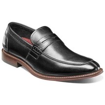 25550-001 Stacy Adams Marlowe Algonquin Moc Toe Penny Slip On Black Leather image 14