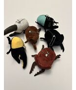 Plush Keychain Lobsters and Crabs lot of 6 colors Blk, Yell, Grey, Purp - $16.20
