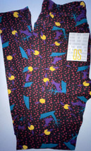 NEW LuLaRoe OS (2-10) Black Polka Dot “Howling At The Moon” Halloween Le... - £19.60 GBP