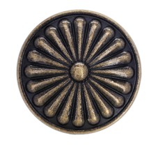10 Pieces Flower Shield Metal Shank Buttons. 23Mm (7/8 Inch) (Antique Brass) - £20.32 GBP