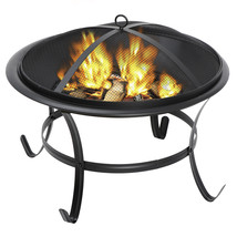 22 Inch Outdoor Patio Metal Firepit Backyard Patio Garden Bowl Bbq Grill - $67.99
