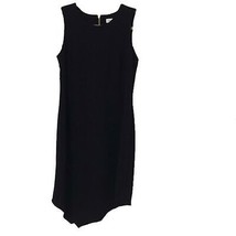 Calvin Klein Black Sheath Dress Sleeveless Asymmetrical Hem Womens 6 - £14.22 GBP