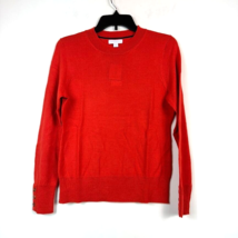 Charter Club Womens Small Poinciana Orange Long Sleeve Crewneck Sweater ... - £23.43 GBP