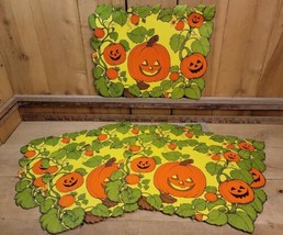 Hallmark Vintage Halloween Jack-o-Lantern Pumpkin Fall Autumn  Paper Placemats 6 - £31.81 GBP