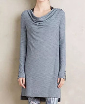 NWT Anthropologie Cowled Jersey Tunic SMALL Blue Pure + Good Women  Lounge Top - £16.02 GBP
