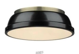 Duncan AB 2-Light Aged Brass Flush Mount Light - £67.61 GBP