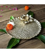 Aluminium Lotus Tray with Tea-Light Holder for Home Decor || Aluminium R... - $506.53 MXN