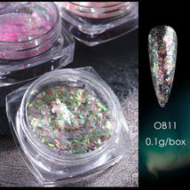 Duo Chrome Chameleon Nail Flakes Nails Powder Colour OB11 - £5.91 GBP