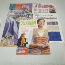 Lot of 7 Learn to Crochet Beginner Leaflets Scarf Delta Lace Tunisian Af... - £11.58 GBP