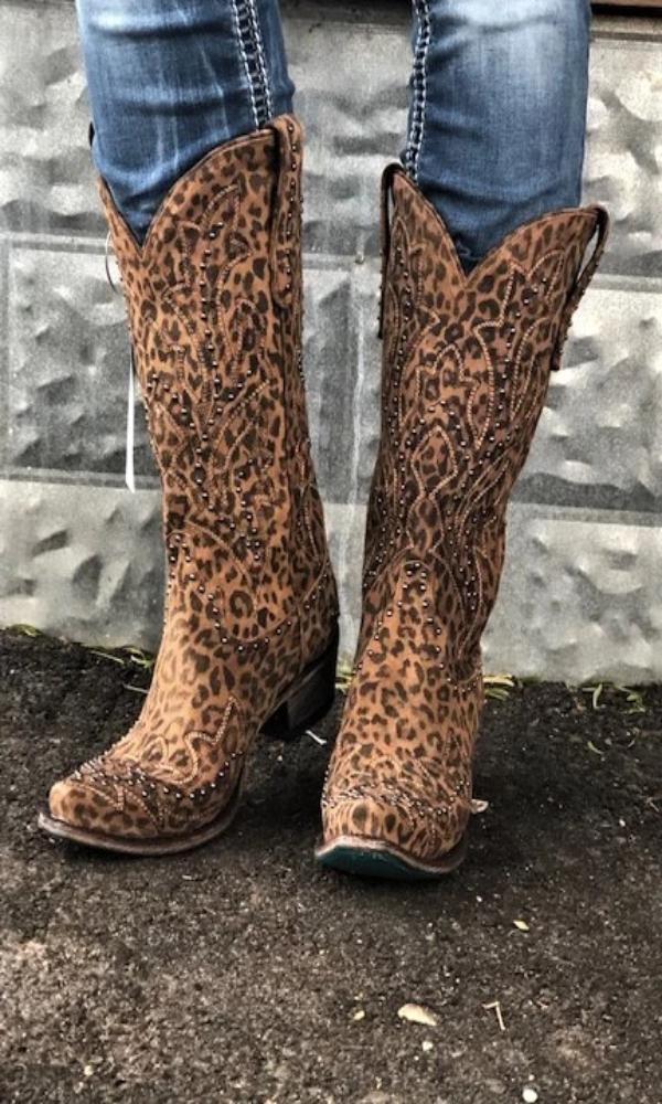 Lane Sagatoga Stud Boot~ Custome Cowgirl Kim Wild Cheetah Print