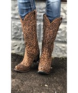 Lane Sagatoga Stud Boot~ Custome Cowgirl Kim Wild Cheetah Print - £156.61 GBP