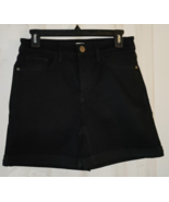 NEW WOMEN LC LAUREN CONRAD FIVE POCKET BLACK DENIM CUFFED SHORT   SIZE 4 - €23,08 EUR