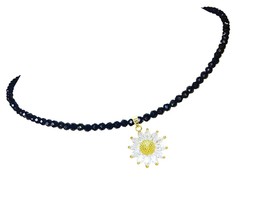 An item in the Antiques category: Sterling Silver Black Beads Charm Chokers Series