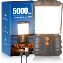 Camping Lantern,5000Mah Rechargeable Battery Emergency Lights for Power Outages, - £19.94 GBP