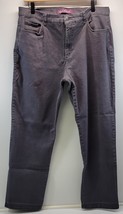 L10) Gloria Vanderbilt Amanda Grey Denim Jeans Pants 16 Short Missy - $11.87