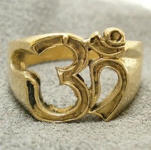 om aum ohm brass men ring hindu deity god sign amulet blessed for success creati - £22.78 GBP