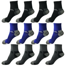 12 Pairs Mens Mid Cut Ankle Quarter Athletic Casual Sport Cotton Socks S... - $22.99