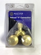 Western Enterprises 111 Brass Oxygen Valve Y Connection 2-Outlet 9/16-18 RH - £25.92 GBP