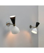 Set of 2 Beautiful Black &amp; White Wall Scone Brass Modern Vanity Light Fi... - $340.55 CAD