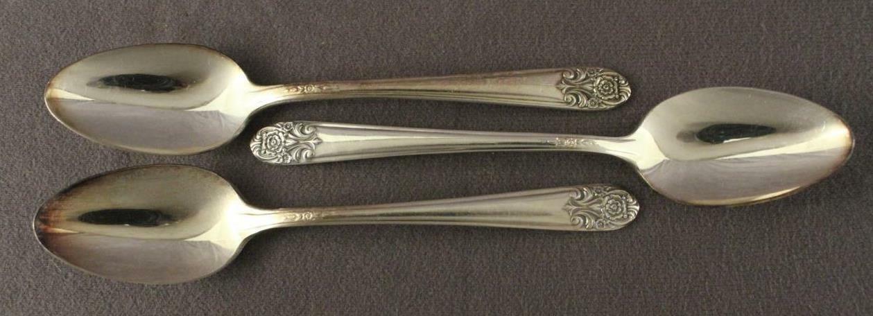 Primary image for Vintage Estate Lot 3PC Flatware 1954 Silver Plate Teaspoons Melody Pattern