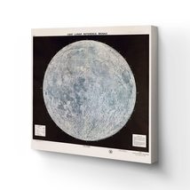HISTORIX Vintage 1966 Moon Map Canvas Art - 16x16x1.5 Inch Canvas Wrap V... - $238.99