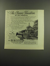 1949 The Homestead Resort Ad - The Classic Vacation of the Americas - £14.78 GBP