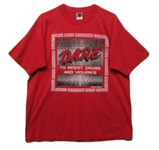 Vtg D.A.R.E. dare to resist drugs Tee T Shirt Sz XL 1996 Red 90s Dare - £22.22 GBP