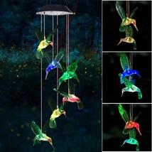 Wind Chime Solar Hummingbird Wind Chimes Outdoor Indoor Gifts for mom mo... - $55.71