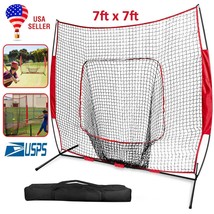 7 x 7 Ft Baseball Backstop Softball Practice Net for Batting Hitting &amp; P... - £84.94 GBP