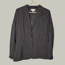 Casual Corner Blazer Womens Size 8 Black Pinstripe 1 Button Closure - $12.95