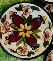 Pier 1 Dipping Bowls Vallarta (9) Earthenware Hand Painted 4&quot; Colorful Free Sh - £29.34 GBP