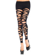 Tattered footless tights OS BLACK - £19.65 GBP