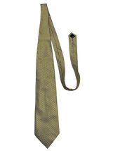 Vintage Henry Jacobson Silk Tie Gold Geometric Pattern Classic Mens Necktie - $13.50
