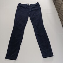 LOFT Corduroy Pants Women's Sz 26 (29×29) Blue Curvy Skinny Leg Pockets Stretch image 15