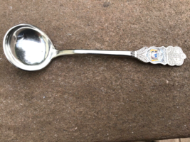 Coin Silver Ecuador Sauce Spoon Enamelled Top 90% Silver Standard South ... - €30,57 EUR