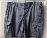 George Canvas Cargo Shorts Mens Size 40 Gray  Baggy Mid Rise Stretch - $9.90