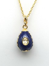 Blue Egg Pendant Necklace with crystals by Keren Kopal - £31.83 GBP