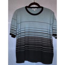 Dressbarn Crew Neck Short Sleeve Striped Acrylic/Cotton Shirt 18/20 - $12.82