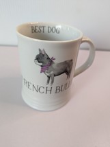 French Bulldog Julianna Swaney Fringe Coffee Mug Best Dog Cup Pet Gift Pink Gray - £11.70 GBP