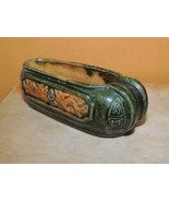 Chinese Mud Shoe 4" Green overglaze dragon pearl Mudman Vintage / Antiqu... - $40.49