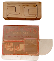 Uncle Joe&#39;s Chair Set Vintagew Block-Craft Wood Toy - $18.76