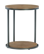 Fridley - Brown / Black - Round End Table - £71.76 GBP