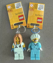 LEGO LED Keychain Light Surgeon &amp; Nurse Set 3&quot; Minifigure Lot Of 2 NEW - $408.87 MXN