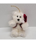 Vintage Cuddle Wit White Bear Christmas Ornament 5&quot; Plush - $29.08 CAD