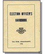 1956 ELECTION OFFICER&#39;S HANDBOOK, Fall River, Mass/MA - $146.48 MXN