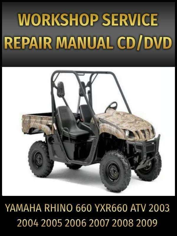 Primary image for Yamaha Rhino 660 YXR660 ATV Service Manual 2003 2004 2005 2006 2007 2008 on CD