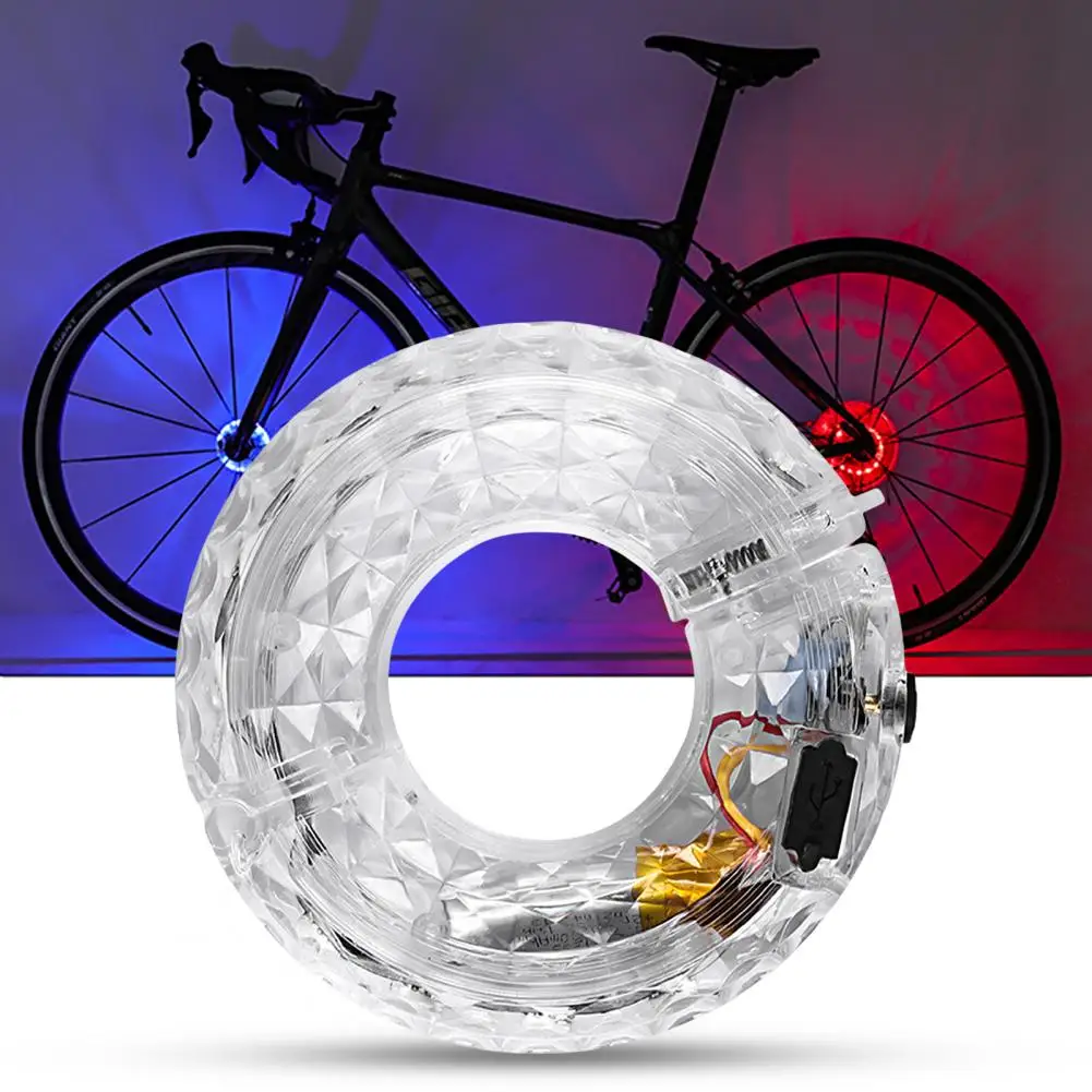 Bike Wheel Light Smart Manual USB Charging Waterproof Long Endurance Colorful - £10.71 GBP+