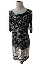 Sandra Darren Ladies Knee Length Zebra Print Ss Partial Lined Dress 8 - £18.50 GBP